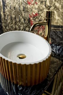 Раковина накладная Boheme золото 878-G